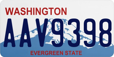 WA license plate AAV9398