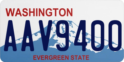 WA license plate AAV9400