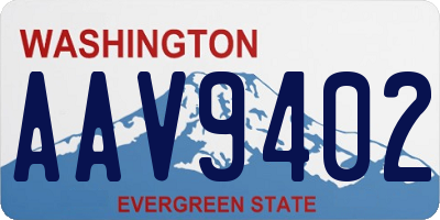 WA license plate AAV9402