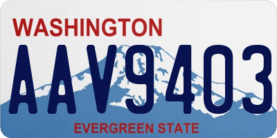 WA license plate AAV9403