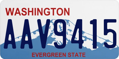 WA license plate AAV9415