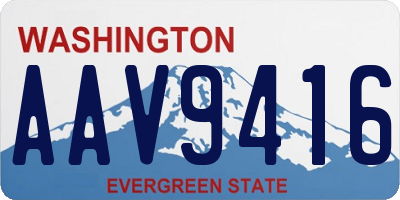 WA license plate AAV9416