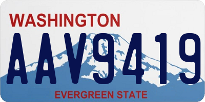 WA license plate AAV9419