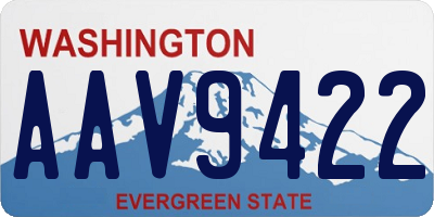 WA license plate AAV9422