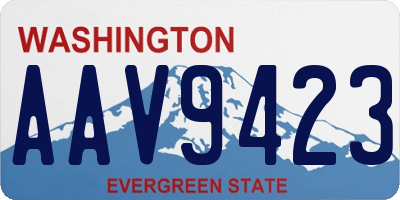 WA license plate AAV9423