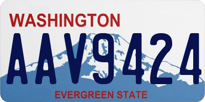 WA license plate AAV9424