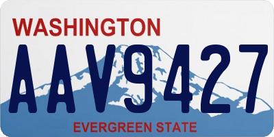 WA license plate AAV9427