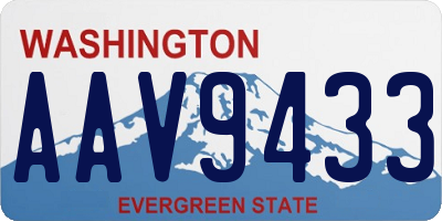 WA license plate AAV9433