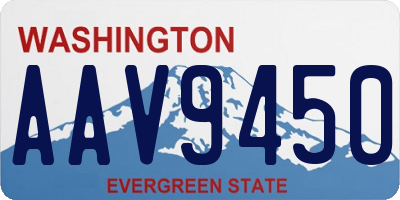 WA license plate AAV9450
