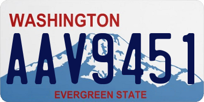 WA license plate AAV9451