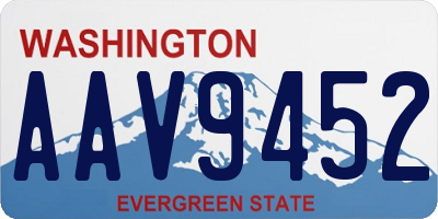 WA license plate AAV9452