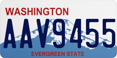WA license plate AAV9455