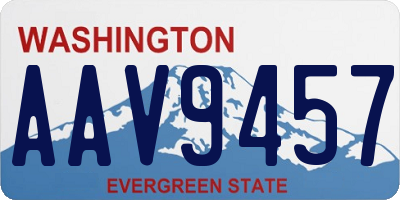 WA license plate AAV9457