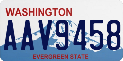 WA license plate AAV9458