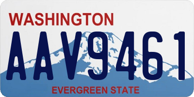 WA license plate AAV9461