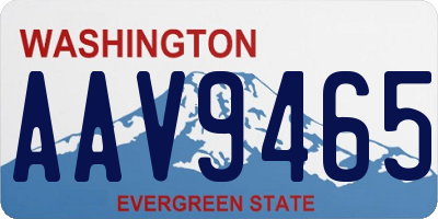 WA license plate AAV9465