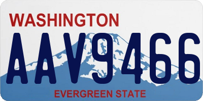 WA license plate AAV9466