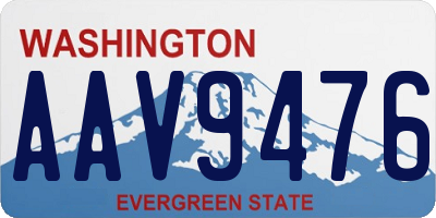 WA license plate AAV9476