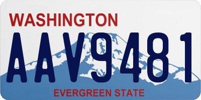 WA license plate AAV9481