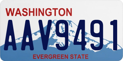 WA license plate AAV9491