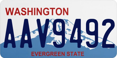 WA license plate AAV9492