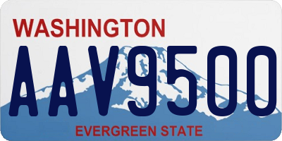 WA license plate AAV9500