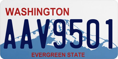 WA license plate AAV9501