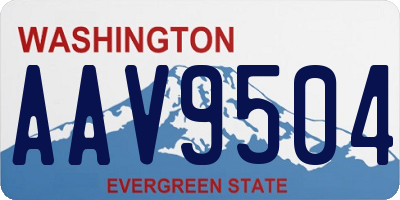WA license plate AAV9504