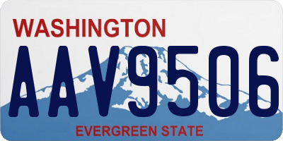 WA license plate AAV9506