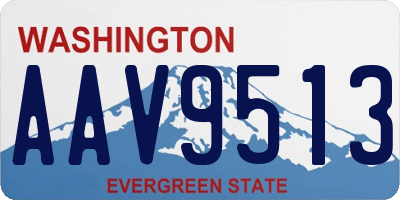 WA license plate AAV9513