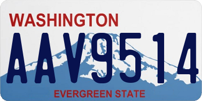WA license plate AAV9514