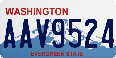 WA license plate AAV9524