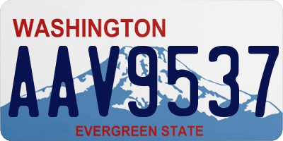 WA license plate AAV9537
