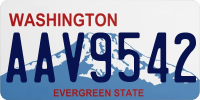 WA license plate AAV9542