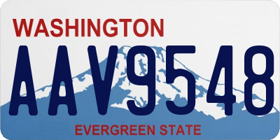 WA license plate AAV9548
