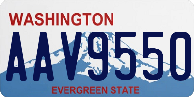 WA license plate AAV9550