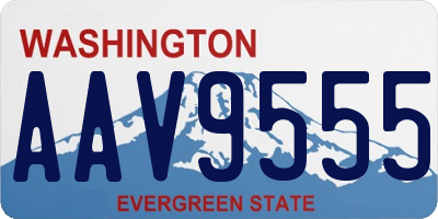 WA license plate AAV9555