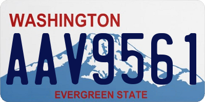 WA license plate AAV9561