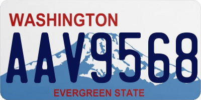 WA license plate AAV9568