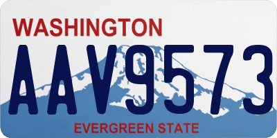 WA license plate AAV9573