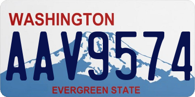 WA license plate AAV9574