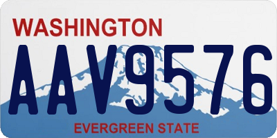 WA license plate AAV9576