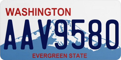 WA license plate AAV9580