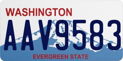 WA license plate AAV9583