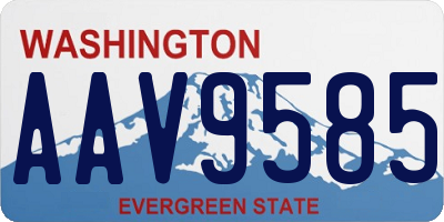WA license plate AAV9585