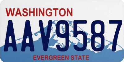 WA license plate AAV9587