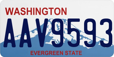 WA license plate AAV9593