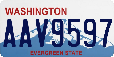 WA license plate AAV9597