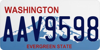 WA license plate AAV9598