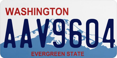 WA license plate AAV9604